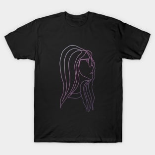 One Line Art - Girl Portrait T-Shirt